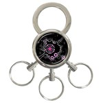 Pink Star Explosion 3-Ring Key Chain