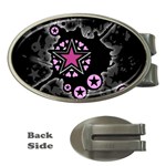 Pink Star Explosion Money Clip (Oval)