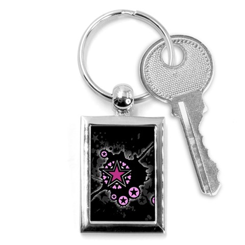 Pink Star Explosion Key Chain (Rectangle) from ArtsNow.com Front