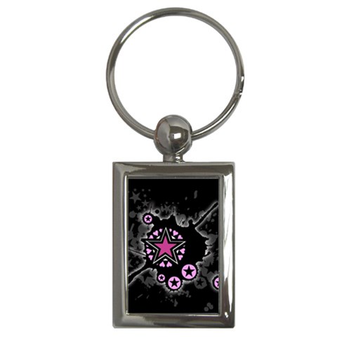 Pink Star Explosion Key Chain (Rectangle) from ArtsNow.com Front