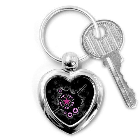 Pink Star Explosion Key Chain (Heart) from ArtsNow.com Front