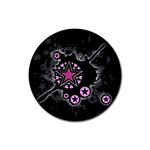 Pink Star Explosion Rubber Coaster (Round)