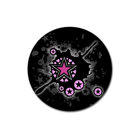 Pink Star Explosion Magnet 3  (Round) from ArtsNow.com Front