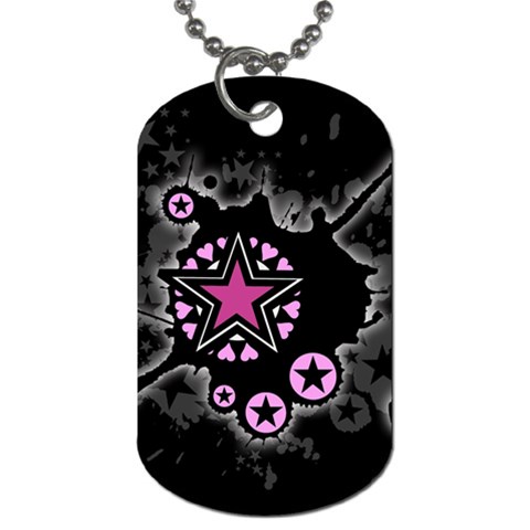 Pink Star Explosion Dog Tag (One Side) from ArtsNow.com Front