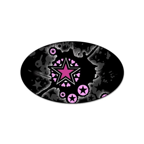 Pink Star Explosion Sticker Oval (10 pack) from ArtsNow.com Front