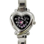 Pink Star Explosion Heart Italian Charm Watch