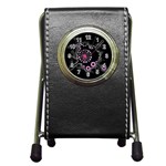 Pink Star Explosion Pen Holder Desk Clock