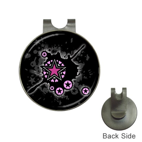 Pink Star Explosion Golf Ball Marker Hat Clip from ArtsNow.com Front