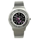 Pink Star Explosion Stainless Steel Watch