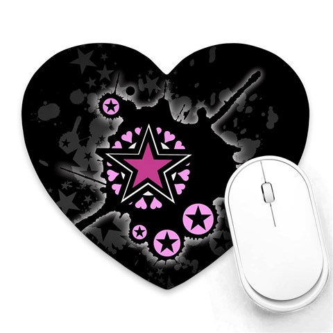 Pink Star Explosion Mousepad (Heart) from ArtsNow.com Front
