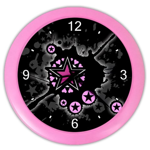 Pink Star Explosion Color Wall Clock from ArtsNow.com Front