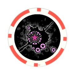 Pink Star Explosion Poker Chip Card Guard from ArtsNow.com Front