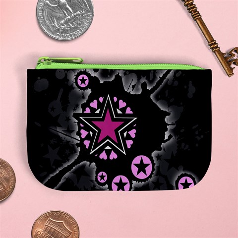 Pink Star Explosion Mini Coin Purse from ArtsNow.com Front