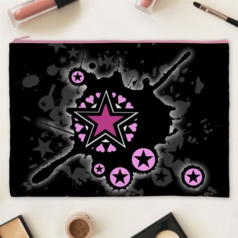 Pink Star Explosion Cosmetic Bag (XXXL) from ArtsNow.com Front