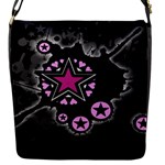 Pink Star Explosion Flap closure messenger bag (Small)