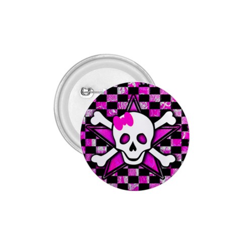 Pink Star Skull 1.75  Button from ArtsNow.com Front