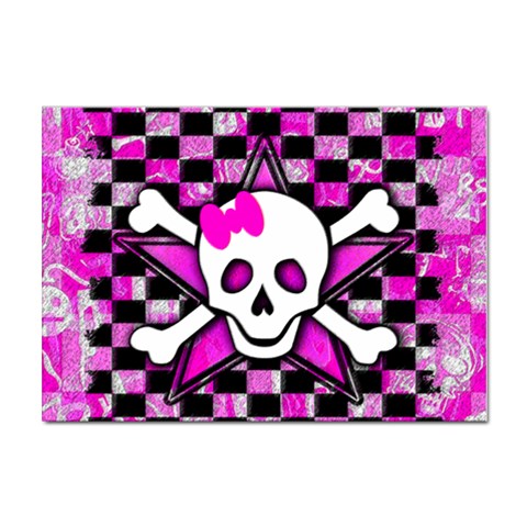 Pink Star Skull Sticker A4 (10 pack) from ArtsNow.com Front