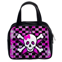 Pink Star Skull Classic Handbag (Two Sides) from ArtsNow.com Front