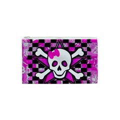 Pink Star Skull Cosmetic Bag (Small) from ArtsNow.com Front