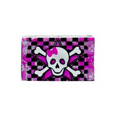 Pink Star Skull Cosmetic Bag (Small) from ArtsNow.com Back