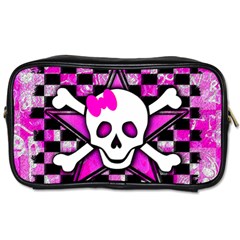 Pink Star Skull Toiletries Bag (Two Sides) from ArtsNow.com Front