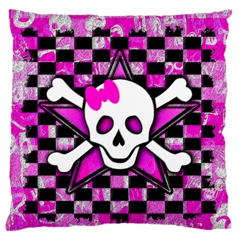 Pink Star Skull Large Cushion Case (One Side) from ArtsNow.com Front