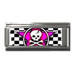 Pink Star Skull Checker Superlink Italian Charm (9mm)