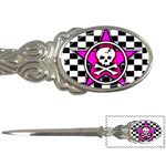 Pink Star Skull Checker Letter Opener