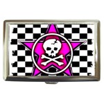 Pink Star Skull Checker Cigarette Money Case