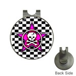 Pink Star Skull Checker Golf Ball Marker Hat Clip