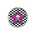 Pink Star Skull Checker Hat Clip Ball Marker (4 pack)