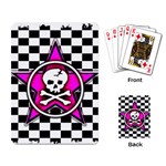 Pink Star Skull Checker Playing Cards Single Design