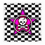 Pink Star Skull Checker Glasses Cloth (Medium)