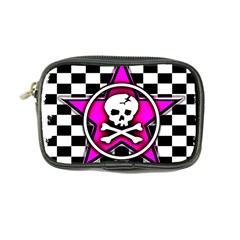Pink Star Skull Checker Coin Purse from ArtsNow.com Front