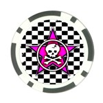 Pink Star Skull Checker Poker Chip Card Guard (10 pack)