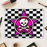 Pink Star Skull Checker Cosmetic Bag (XL)