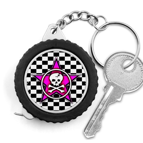 Pink Star Skull Checker Measuring Tape from ArtsNow.com Front