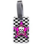 Pink Star Skull Checker Luggage Tag (two sides)