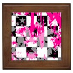 Pink Star Splatter Framed Tile