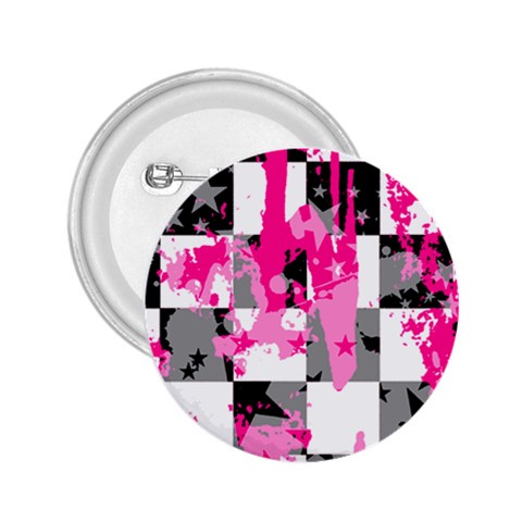 Pink Star Splatter 2.25  Button from ArtsNow.com Front