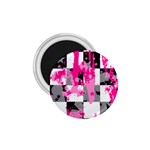 Pink Star Splatter 1.75  Magnet