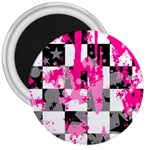 Pink Star Splatter 3  Magnet