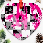 Pink Star Splatter Ornament (Heart)