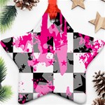 Pink Star Splatter Ornament (Star)