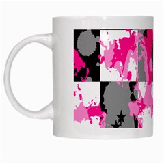 Pink Star Splatter White Mug from ArtsNow.com Left