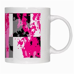 Pink Star Splatter White Mug from ArtsNow.com Right