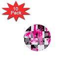 Pink Star Splatter 1  Mini Button (10 pack) 