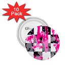 Pink Star Splatter 1.75  Button (10 pack) 