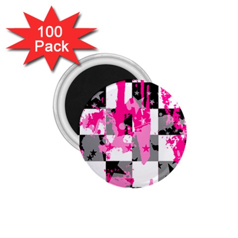 Pink Star Splatter 1.75  Magnet (100 pack)  from ArtsNow.com Front