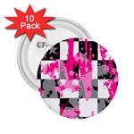 Pink Star Splatter 2.25  Button (10 pack)